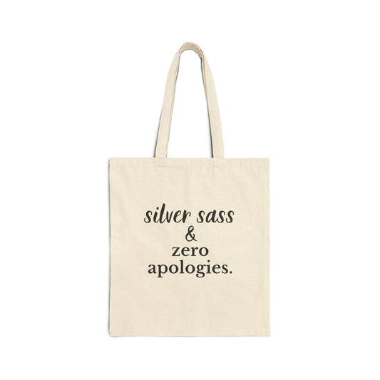 silver sass & zero apologies. Tote