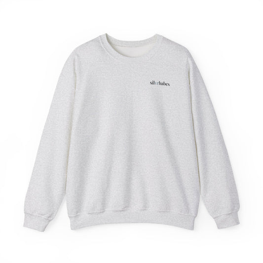 silvrbabes logo. Crewneck