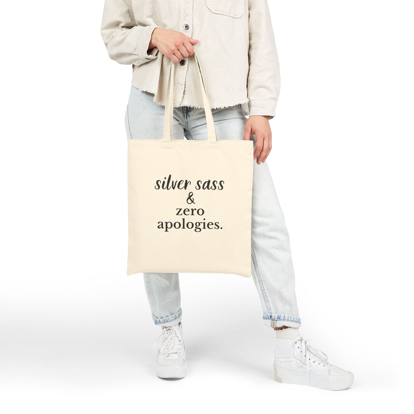 silver sass & zero apologies. Tote