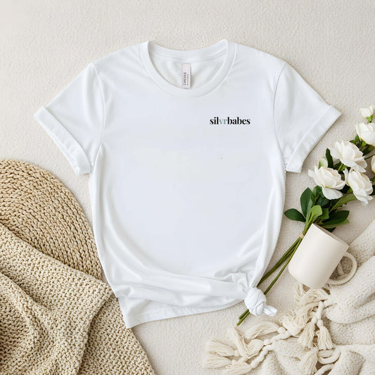 silvrbabes logo. T-shirt