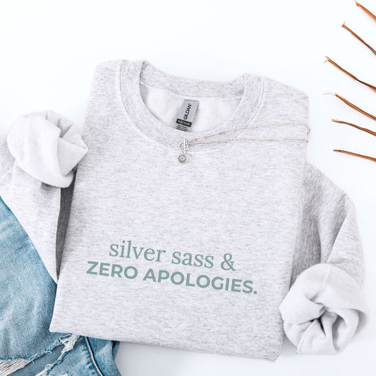silver sass & zero apologies. Crewneck