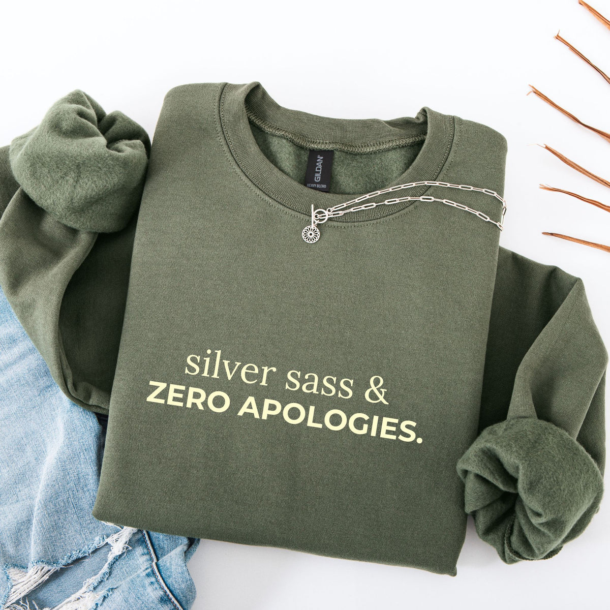 silver sass & zero apologies. Crewneck